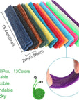 Wax Craft Sticks Bulk 700Pcs Bendable Sticky Wax Yarn Sticks in 13 Colors with Storage Bag for Students Adults DIY Art Supplies