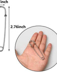 Pack of 30 Large Safety Pins, 2.76" Heavy Duty Blanket Pins Bulk Steel Spring Lock Pins Fasteners for Blankets Crafts Skirts Kilts Brooch Making