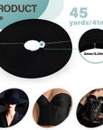 Boning for Sewing Corset, 50 Yard 6 Mm Wide High Density Polyester Boning for Sewing Garment Accessories Bra Boning Tool for Corsets Bridal Gowns Evening Gowns Lingerie Hats Black