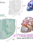 Skull Silicone Molds, 3D Extra Large Skeleton Skull Epoxy Resin Molds for Casting Arts Crafts, Home Decor, Parties and Holidays