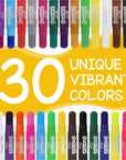 Tempera Paint Sticks (30 Large Paint Sticks) - Paint Sticks for Kids Washable - Safe Arts and Craft Paint Sticks for Toddler or Child Use - for Wood Paint, Glass Paint, Rock Paint, or Poster Paint