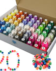 63 Brother Colors Polyester Embroidery Machine Thread Kit 40 Weight for Brother Babylock Janome Singer Pfaff Husqvarna Bernina Embroidery and Sewing Machines 550Y