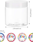 24 Pack 6Oz Slime Containers with Lids Plastic Jars for White Water-Tight Lids and Stickers Mini Storage for DIY Slime Making, Candy, Beads, Art Crafts, Lotion