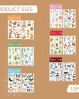 12 Sheets Rub on Transfers for Furniture Crafts Butterfly Flower Plant Stickers Journaling Scrapbooking Supplies Mushroom Botanical Decor Sticker Decals DIY Bullet Journal Album Supplies