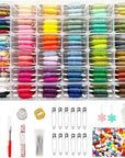 660Pcs Friendship Bracelet String Kit with Storage Box, Embroidery Floss Kit Include 110 Colors Embroidery Thread, 500 Beads, 50 Cross Stitch Tools for Hand Embroidery Knitting Sewing Floss Bobbins