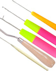 5 Pcs Different Sizes Bent Latch Hook Set Latch Hook Crochet Needle Dreadlocks Latch Crochet Hook Needle for Hair Extensions Braid Hair and Carpet Crafts Making