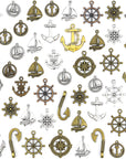 Nautical Anchor Rudder Helm Compass Charms, 100 Grams Mixed Ship Anchor Wheel Pendants Beads Charms for DIY Necklace Bracelet Jewelry Making Accessories