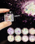 Chameleon Chunky Flakes, Resin Supplies-8 Color Intense Colorshift Pigment Powder for Resin Crafts/Tumblers, Chrome Powder Iridescent Eyeshadow Flakes for Nail Art/Paints/Soap Making