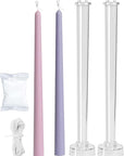 2-Pack Taper Candle Mold,Candle Body Molds for Candle Making,Clear Plastic Pillar Candlestick Candle Mold,Classic Tall Taper Mold for Church Christmas Candlelight Dinner Valentine'S Day (12.87Inch)