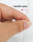 18 Pieces Beading Needles, 6 Sizes Seed Beads Needles Big Eye Beading Needles Collapsible Beading Needles Set for Jewelry Making with Needle Bottle