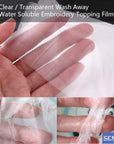 Water Soluble Stabilizer for Embroidery Topping Film (12 in X 50 Yd Roll), 35Um Clear Embroidery Stabilizers - Wash Away Embroidery Stabilizer for Machine Embroidery Stabilizer and Hand Sewing