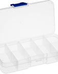 12 Pack Mini Clear Storage Containers with 10 Grid Dividers, Small Plastic Tackle Boxes for Beads, Buttons, DIY Jewelry (2.5 X 5 In)