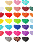 Heart Iron on Patches, 31Pcs Mini Heart Iron on Decal Colorful Heart Patch Ironable Patches Embroidered Sew on Heart Patches Appliques for Clothes Dress Hat Jeans DIY Backpack Shoes (31)