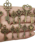 Vintage Skeleton Key in Antique Bronze Style - Set of 46Pcs (HM107)