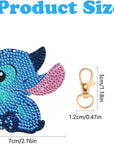 5 Pack Stitch Diamond Painting Kits Keychains,Diy 5D Full Drill Special Shape Rhinestone Painting Kit for Kids Beginners Adults,Stitch Paint by Number Diamond Dots Art Key Chain Gems Art Craft