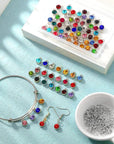 80 Pieces Crystal Birthstone Charms with 200 Jump Ring Handmade DIY Beads Pendant Mixed Color Birthstones for Jewelry Making round Charms for Bracelets Necklaces Jewelry Findings (Vivid Color)