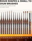 Miniature Paint Brushes Drybrush-18Pcs Micro Detail Paint Brush Set, Small Fine Detail Model Brushes for Acrylics, Watercolors & Paint by Number, Citadel, Figurine, 40K - Cocoa Brown