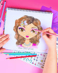 Make-Up & Hair Design Sketch Portfolio (11452) Sketchbook for Beginners, Sketchbook with Stencils and Stickers for Ages 6 and Up