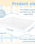 10 Pcs Plastic Art Trays,Reusable Plastic Trays for Serving Food and Parties,Stackable Activity Tray for DIY Projects,Painting,Beads11 X 8.3 X 1.2 Inch (Clear)