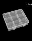 9 Grids Plastic Storage Compartment Organizer Container with Adjustable Dividers for Crafts, Earrings, Screws, Nail, Pins and More (1)