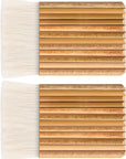 2 Pieces Hake Blender Brush Bamboo Brush for Ceramics Paint Brush Applicator Artist Drawing Brush Craft Painting Brushes for Watercolor, Wash, Ceramic and Pottery Painting (Novel Style)