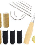 Upholstery Repair Kit, Upholstery Thread 3 Rolls Black (150 Yard) and 3 Rolls Beige (150 Yard) Includes a Heavy Duty Assorted Hand Sewing Needles Kit