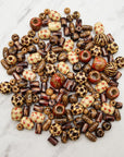 500 PCS Wooden Beads for Jewelry Making Adults, Painted Assorted African Beads, Macrame Supplies Beads, Craft Jewelry Wood Beads for Bracelets & Necklace, Large & Small round Barrel Tubular