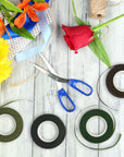4 Rolls 1/2" Wide Floral Tapes for Bouquet Stem Wrapping and Floral Crafts,Wedding Bouquet,Dark Green,Light Green,Grass Green,Dark Brown