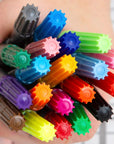 Artist Set of 20 Original Doodle Wash-Out Fabric Marker Set - Double-Ended Felt Tips in Handy Storage Box