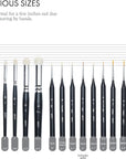 ARTIFY Miniature Drybrush Paint Brush Set: 14-Piece round Small Detail Model Paintbrushes, Thin Mini Tiny Micro Paint Brushes for Miniature Painting