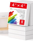 6 Pack Stretched Canvas for Painting 8X10 Inch 5/8" Profile 10 Oz Triple Primed Acid-Free 100% Cotton Blank Canvas, Art Canvases for Acrylic Oil Paint