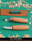 S01 Wood Spoon Carving Knives Set Spoon Making Tools Kit Whittling Knife Hook Knife Right-Handed Bowl Cup Kuksa for Beginners Woodworking Professional Wood Carving Kit