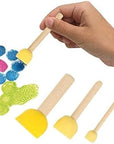 30 Pcs Assorted Size round Sponges Brush Set 4 Sizes DIY Painting Tools- Yellow