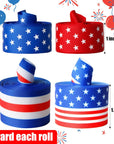 4Th of July Ribbon 4 Rolls, Patriotic Ribbon, Red White and Blue Ribbon Stars Strips, Fourth of July Ribbon for Wreaths Hair Bows Decorations, Independence Day Memorial Veterans Day Decor