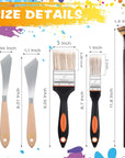 5 Pieces Painting Knife Set Background Blender Brush and Fan Blender Artist Brush Stainless Steel Palette Knife 2 Inch and 1 Inch Landscape Brush for Oil Canvas Acrylic Painting
