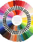Embroidery Floss 50 Skeins Cross Stitch Thread Rainbow Color Friendship Bracelets Crafts Floss with 12 Pcs Floss Bobbins and 1 Pcs Needle-Threading Tool