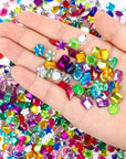 900Pcs Gems Jewels for Crafts, Acrylic Flatback Rhinestones for Halloween Pirate Party Decorations, Crafting Embellishments Gemstone (9 Shapes, 6-13Mm)