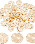 50PCS 14K Gold Plated Spacer Beads, 8Mm Flat round Metal Beads Brass Wavy Disc Beads Jewelry Loose Beads for DIY Bracelet Necklace Earring Craft Supplies, Hole: 1.2Mm