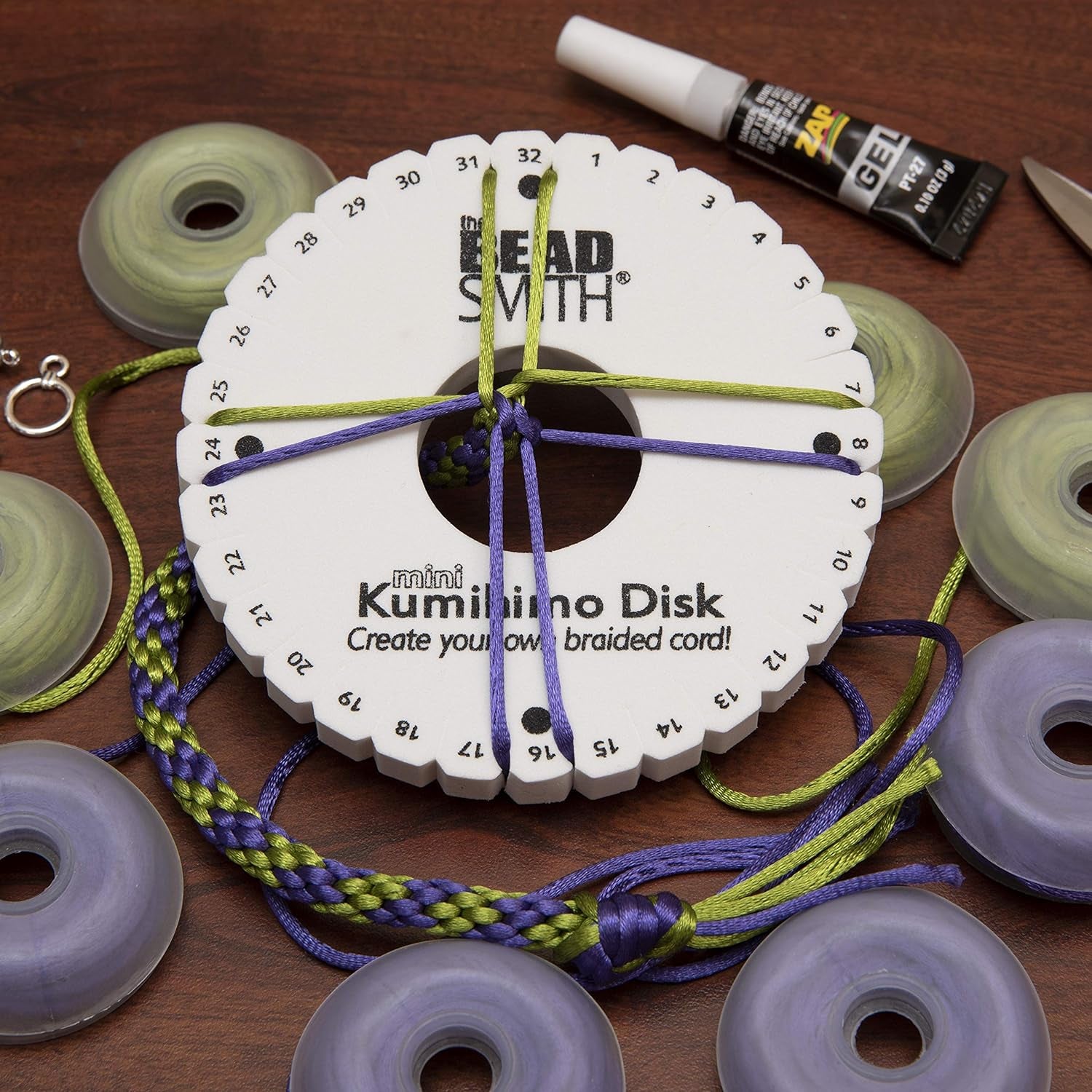 round Kumihimo Disk, 4.25 Inch Diameter, 3/8” Thick Dense Foam, Jewelry Tools for Braiding, 1 Disks