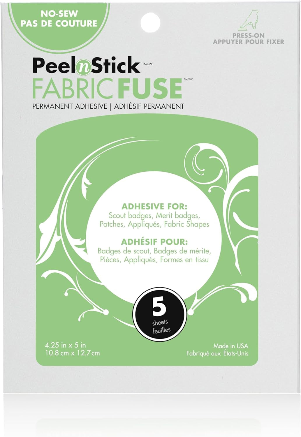 Peelnstick Fabric Fuse Sheets, 4.25 Inches X 5 Inches