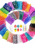 15000+ Loom Rubber Band Refill Kit in 31 Colors, Bracelet Making Kit for Kids Weaving DIY Crafting Gift, with 13500 Loom Bands,500 Clips,15 Charms, 6 Crochet Hooks,2 Y Looms