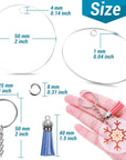350Pcs Acrylic Keychain Blanks Clear Acrylic Keychain Blanks for Vinyl with 60 Pcs Acrylic Blanks, 60 Pcs Keychain Tassels, 170 Pcs Jump Rings and 60Pcs Keychain Rings for DIY Keychain Craft