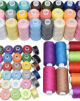 72Pcs 36 Colors Sewing Thread Set with Matching Prewound Bobbin Threads with Case, 550 Yards per Polyester Thread, Popular Colors Sewing Threads for Hand & Machine Sewing