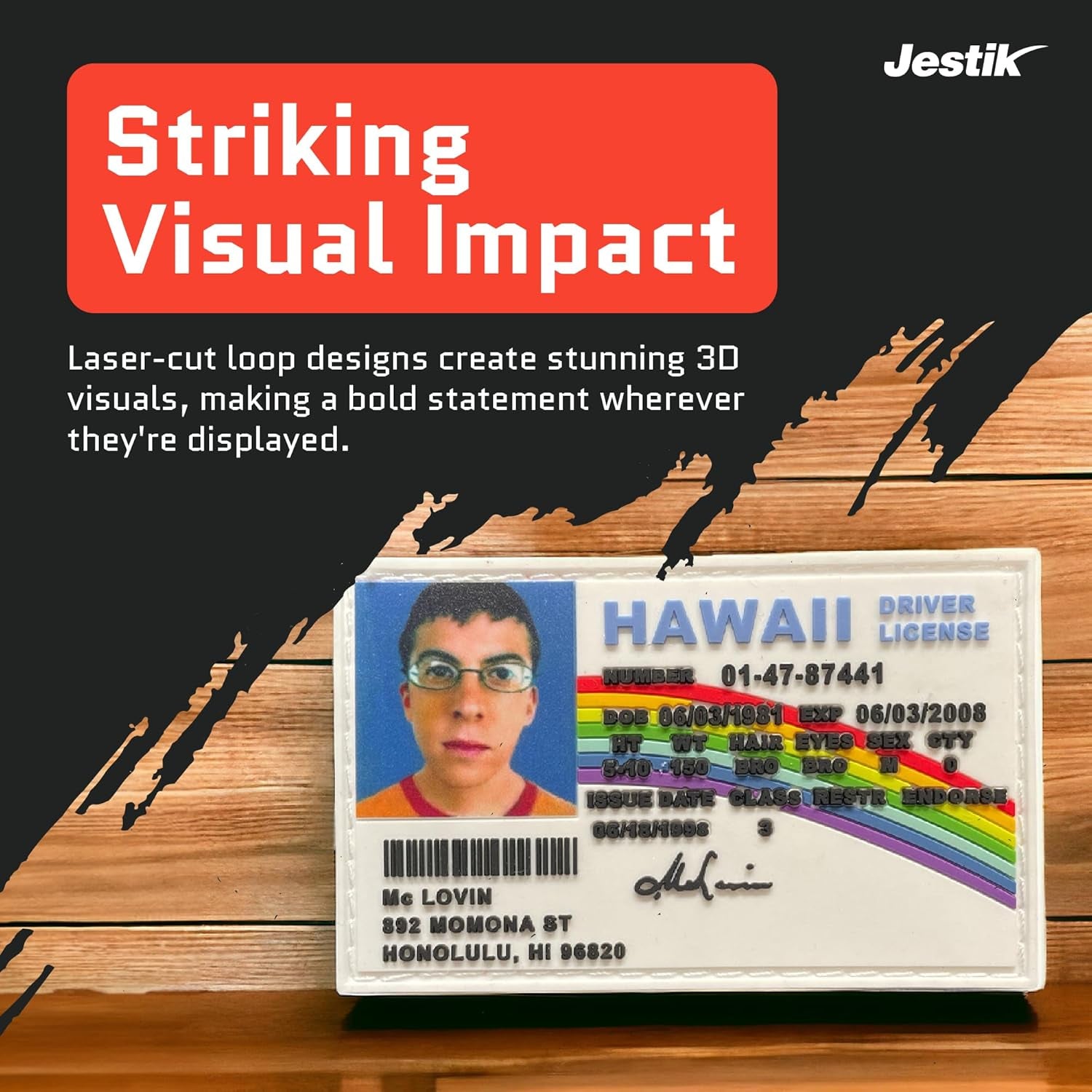 Mclovin Superbad PVC Patch - Funny Meme Patches, Humorous Military Tactical Morale Patch with Hook and Loop Fastener, Cute Patches for Backpacks, Military Uniforms, Jeans, Jackets, Vests, Hats & More