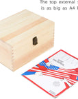Extra Large Rectangle Unfinished Pine Wood Box Natural DIY Craft with Hinged Lid and Front Clasp for Arts Hobbies and Home Storage-10.71X8X5.66 Inches