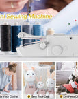 Handheld Sewing Machine Portable Mini Sewing Machine for Beginner Adult Electric Handy Sewing Machine for Quick Stitching