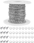 33 Feet Stainless Steel Jewelry Chains for Jewelry Making Silver Chain Roll with 40 Pieces Open Jump Rings & 20 Pieces Lobster Clasps Silver Necklace Link Cable Chains Jewelry DIY Accessories (2.0Mm)