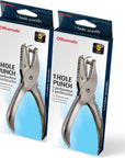 1 Hole Punch, 5 Sheet Capacity, Comes in 12 Pack, Silver (90075)