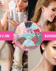 Jewelry Making Supplies Kit - 1587 PCS Beads, Crystal Beads, Jewelry Pliers, Beading Wire, Earring Hooks, Rings, Bracelets for Girls and Adults