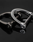 3 Pairs D Shape Key Ring with Screw Shackle for Car Key Leather Craft Purse Keychain Ring Horseshoe Shape 3 Colors Black Silver Gold